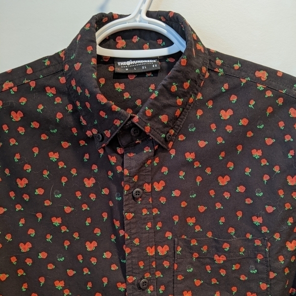 𝅺the Hundreds rose print button down shirt small - Picture 2 of 9
